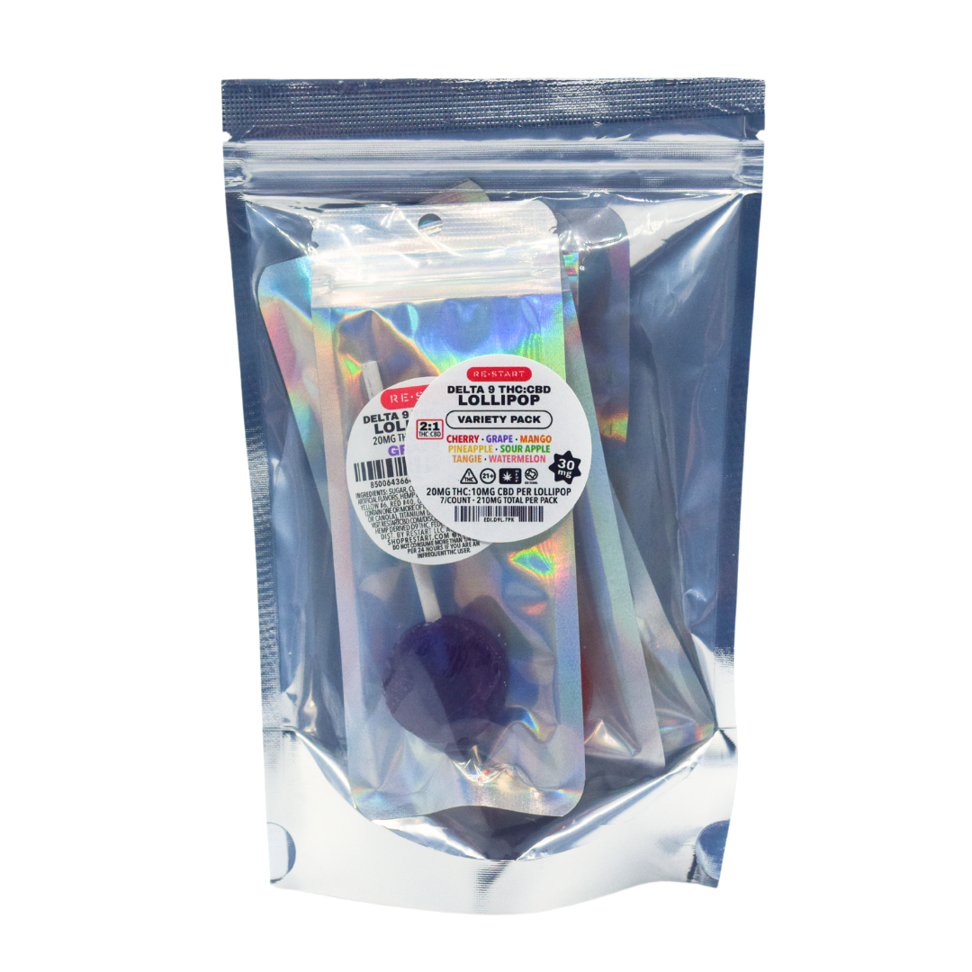 Delta 9 THC CBD 30MG Lollipop Variety 7-Pk (2:1)